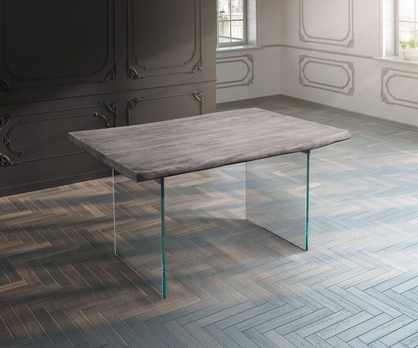 DELIFE Baumtisch Live-Edge 140x90 Akazie Platin Platte 5 cm Glasbeine, Esstische, Baumkantenmöbel, Massivholzmöbel, Massivholz, Baumkante, Wolf Live Edge DELIFE Baumtisch Live-Edge 140x90 Akazie Platin Platte 5 cm Glasbeine, Esstische, Baumkantenmöbel, Massivholzmöbel, Massivholz, Baumkante, Wolf Live Edge