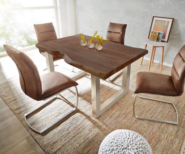 DELIFE Baumtisch Live-Edge 180x90 Akazie Braun Platte 5,5 cm Gestell breit, Esstische, Baumkantenmöbel, Massivholzmöbel, Massivholz, Baumkante, Wolf Live Edge DELIFE Baumtisch Live-Edge 180x90 Akazie Braun Platte 5,5 cm Gestell breit, Esstische, Baumkantenmöbel, Massivholzmöbel, Massivholz, Baumkante, Wolf Live Edge