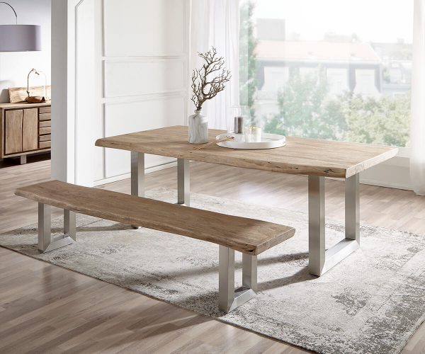 DELIFE Baumtisch Live-Edge 180x90 Akazie Champagner Platte 5,5 cm Gestell breit, Esstische, Baumkantenmöbel, Massivholzmöbel, Massivholz, Baumkante, Wolf Live Edge DELIFE Baumtisch Live-Edge 180x90 Akazie Champagner Platte 5,5 cm Gestell breit, Esstische, Baumkantenmöbel, Massivholzmöbel, Massivholz, Baumkante, Wolf Live Edge