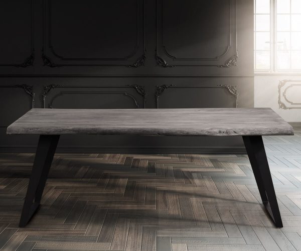 DELIFE Baumtisch Live-Edge 180x90 Akazie Platin Platte 5,5cm Gestell schräg, Esstische, Baumkantenmöbel, Massivholzmöbel, Massivholz, Baumkante, Wolf Live Edge DELIFE Baumtisch Live-Edge 180x90 Akazie Platin Platte 5,5cm Gestell schräg, Esstische, Baumkantenmöbel, Massivholzmöbel, Massivholz, Baumkante, Wolf Live Edge