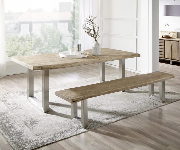 DELIFE Baumtisch Live-Edge 200x100 Akazie Champagner Platte 5,5 cm Gestell breit, Esstische, Baumkantenmöbel, Massivholzmöbel, Massivholz, Baumkante, Wolf Live Edge DELIFE Baumtisch Live-Edge 200x100 Akazie Champagner Platte 5,5 cm Gestell breit, Esstische, Baumkantenmöbel, Massivholzmöbel, Massivholz, Baumkante, Wolf Live Edge