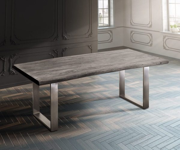 DELIFE Baumtisch Live-Edge 200x100 Akazie Platin Platte 5,5cm Gestell schmal, Esstische, Baumkantenmöbel, Massivholzmöbel, Massivholz, Baumkante, Wolf Live Edge DELIFE Baumtisch Live-Edge 200x100 Akazie Platin Platte 5,5cm Gestell schmal, Esstische, Baumkantenmöbel, Massivholzmöbel, Massivholz, Baumkante, Wolf Live Edge