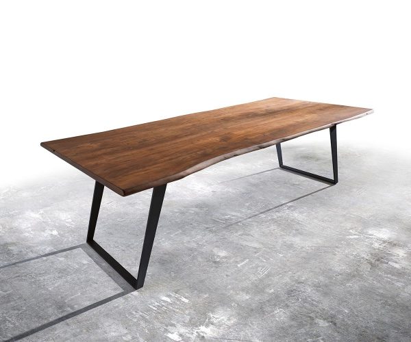 DELIFE Baumtisch Live-Edge 260x100 Akazie Braun Platte 3,5cm Gestell schräg, Esstische, Baumkantenmöbel, Massivholzmöbel, Massivholz, Baumkante, Wolf Live Edge DELIFE Baumtisch Live-Edge 260x100 Akazie Braun Platte 3,5cm Gestell schräg, Esstische, Baumkantenmöbel, Massivholzmöbel, Massivholz, Baumkante, Wolf Live Edge