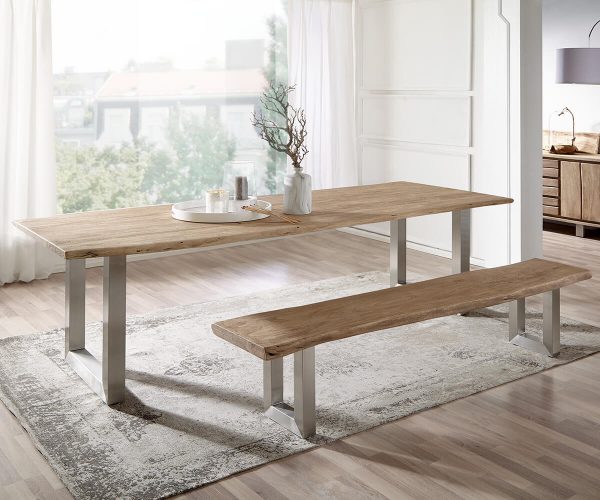 DELIFE Baumtisch Live-Edge 260x100 Akazie Champagner Platte 3,5 cm Gestell breit, Esstische, Baumkantenmöbel, Massivholzmöbel, Massivholz, Baumkante, Wolf Live Edge DELIFE Baumtisch Live-Edge 260x100 Akazie Champagner Platte 3,5 cm Gestell breit, Esstische, Baumkantenmöbel, Massivholzmöbel, Massivholz, Baumkante, Wolf Live Edge