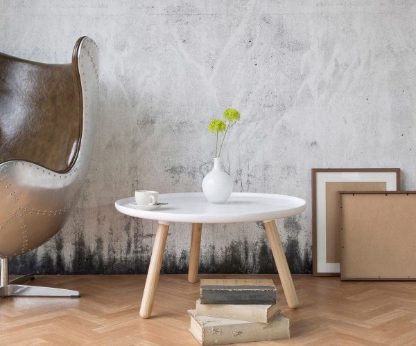 DELIFE Beistelltisch Alexej 78cm Weiss Beine Natur Bauhausstil, Beistelltische DELIFE Beistelltisch Alexej 78cm Weiss Beine Natur Bauhausstil, Beistelltische