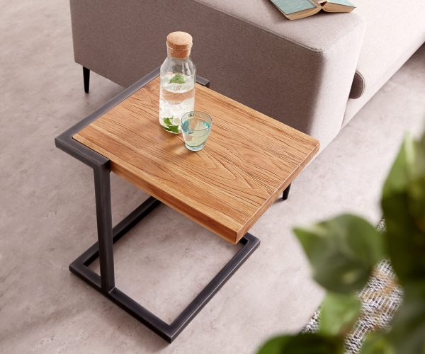 DELIFE Beistelltisch Sacramento 54x46 cm Teakholz Natur Vintage, Beistelltische DELIFE Beistelltisch Sacramento 54x46 cm Teakholz Natur Vintage, Beistelltische