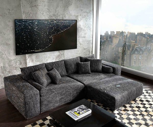 DELIFE Big-Sofa Marbeya 290x110 Schwarz XXL mit Hocker, Big Sofas DELIFE Big-Sofa Marbeya 290x110 Schwarz XXL mit Hocker, Big Sofas