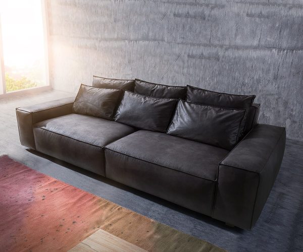DELIFE Big-Sofa Sirpio 270x125 cm Anthrazit Vintage Kedernaht, Big Sofas DELIFE Big-Sofa Sirpio 270x125 cm Anthrazit Vintage Kedernaht, Big Sofas