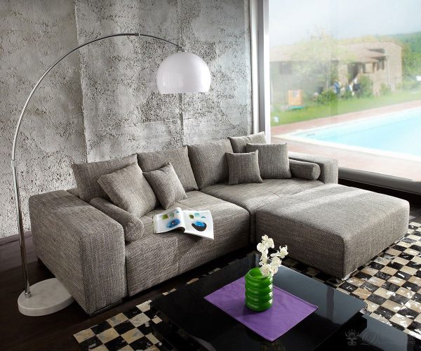 DELIFE Big-Sofa XXL Marbeya 290x110 Hellgrau Hocker Schlaffunktion, Big Sofas DELIFE Big-Sofa XXL Marbeya 290x110 Hellgrau Hocker Schlaffunktion, Big Sofas