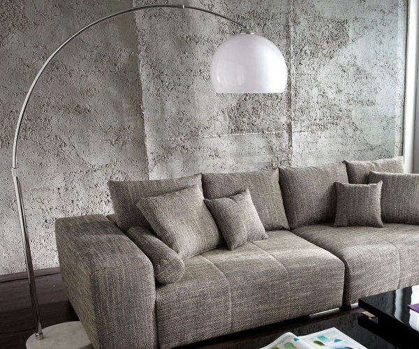 DELIFE Bogenlampe Big-Deal XL Lounge Weiss Marmor höhenverstellbar, Stehleuchten DELIFE Bogenlampe Big-Deal XL Lounge Weiss Marmor höhenverstellbar, Stehleuchten