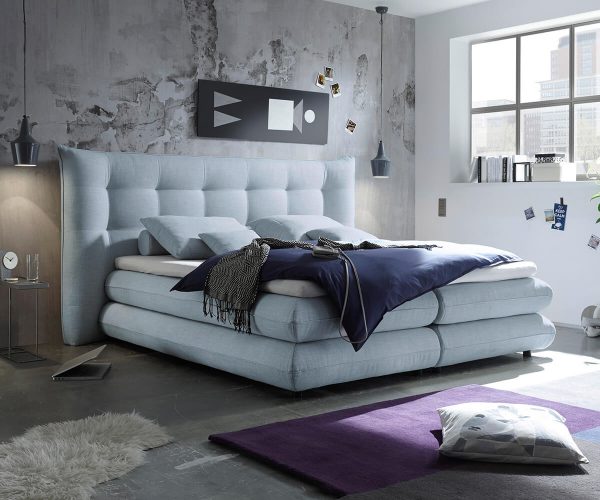 DELIFE Boxspringbett Manola 180x200 Hellblau Matratze Topper, Boxspringbetten DELIFE Boxspringbett Manola 180x200 Hellblau Matratze Topper, Boxspringbetten