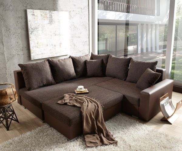 DELIFE Couch Lavello 210x210 Dunkelbraun Ottomane links Hocker, Ecksofas DELIFE Couch Lavello 210x210 Dunkelbraun Ottomane links Hocker, Ecksofas