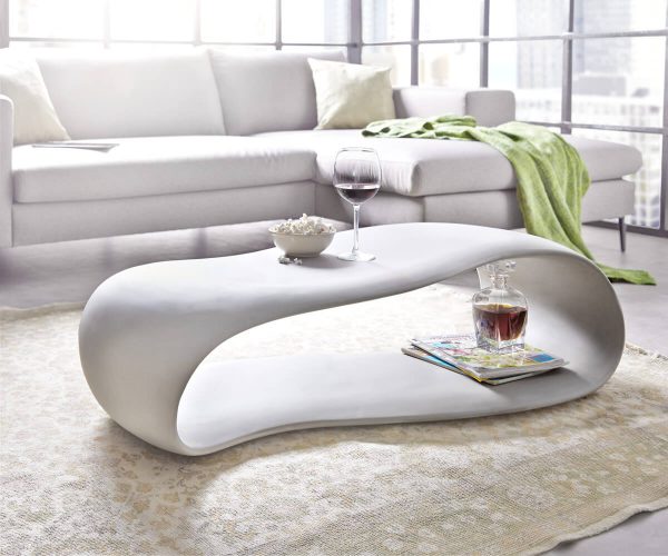 DELIFE Couchtisch Rock 120x60 cm Grau Beton Optik mit Ablage, Couchtische DELIFE Couchtisch Rock 120x60 cm Grau Beton Optik mit Ablage, Couchtische