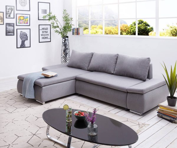 DELIFE Ecksofa Abilene 260x175 Grau Ottomane variabel Schlaffunktion, Ecksofas DELIFE Ecksofa Abilene 260x175 Grau Ottomane variabel Schlaffunktion, Ecksofas