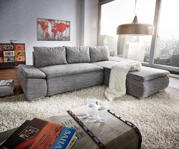 DELIFE Ecksofa Abilene 260x175 cm Grau Ottomane variabel, Ecksofas DELIFE Ecksofa Abilene 260x175 cm Grau Ottomane variabel, Ecksofas