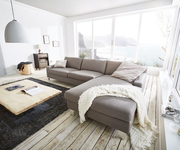 DELIFE Ecksofa Amal 295x185 cm Grau Ottomane Rechts, Ecksofas DELIFE Ecksofa Amal 295x185 cm Grau Ottomane Rechts, Ecksofas