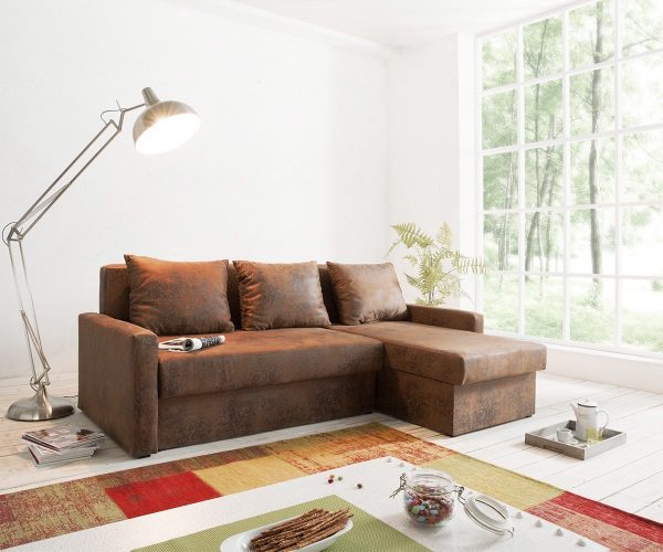 DELIFE Ecksofa Avondi 225x145 cm Braun Ottomane variabel, Ecksofas DELIFE Ecksofa Avondi 225x145 cm Braun Ottomane variabel, Ecksofas
