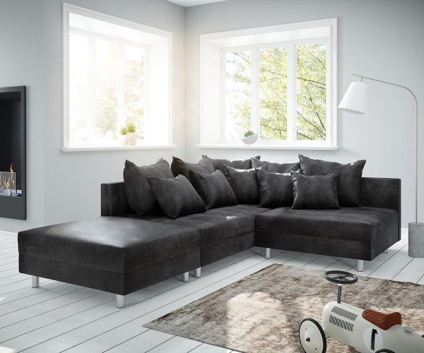DELIFE Ecksofa Clovis Anthrazit Antik Optik Hocker Ottomane Links Modulsofa, Design Ecksofas, Couch Loft, Modulsofa, modular DELIFE Ecksofa Clovis Anthrazit Antik Optik Hocker Ottomane Links Modulsofa, Design Ecksofas, Couch Loft, Modulsofa, modular