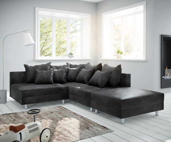 DELIFE Ecksofa Clovis Anthrazit Antik Optik Modular Hocker Ottomane Rechts, Design Ecksofas, Couch Loft, Modulsofa, modular DELIFE Ecksofa Clovis Anthrazit Antik Optik Modular Hocker Ottomane Rechts, Design Ecksofas, Couch Loft, Modulsofa, modular
