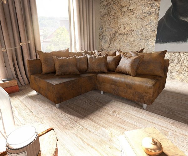 DELIFE Ecksofa Clovis Braun Antik Optik Ottomane Links Modulsofa, Design Ecksofas, Couch Loft, Modulsofa, modular DELIFE Ecksofa Clovis Braun Antik Optik Ottomane Links Modulsofa, Design Ecksofas, Couch Loft, Modulsofa, modular