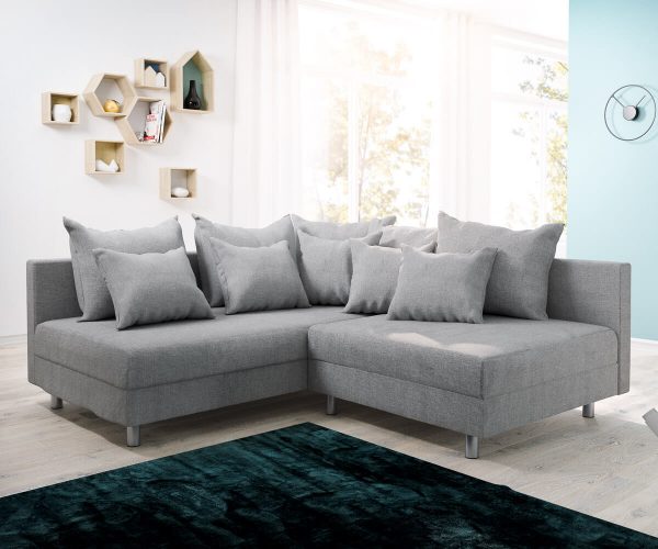 DELIFE Ecksofa Clovis Grau Flachgewebe Ottomane Links Modulsofa, Design Ecksofas, Couch Loft, Modulsofa, modular DELIFE Ecksofa Clovis Grau Flachgewebe Ottomane Links Modulsofa, Design Ecksofas, Couch Loft, Modulsofa, modular