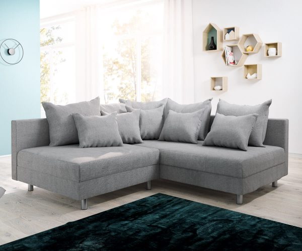 DELIFE Ecksofa Clovis Grau Flachgewebe Ottomane Rechts Modulsofa, Design Ecksofas, Couch Loft, Modulsofa, modular DELIFE Ecksofa Clovis Grau Flachgewebe Ottomane Rechts Modulsofa, Design Ecksofas, Couch Loft, Modulsofa, modular
