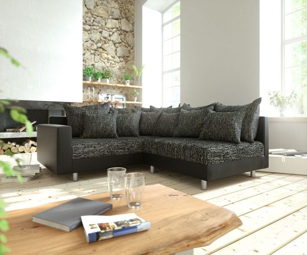 DELIFE Ecksofa Clovis Schwarz modular Armlehne Ottomane Links, Design Ecksofas, Couch Loft, Modulsofa, modular DELIFE Ecksofa Clovis Schwarz modular Armlehne Ottomane Links, Design Ecksofas, Couch Loft, Modulsofa, modular