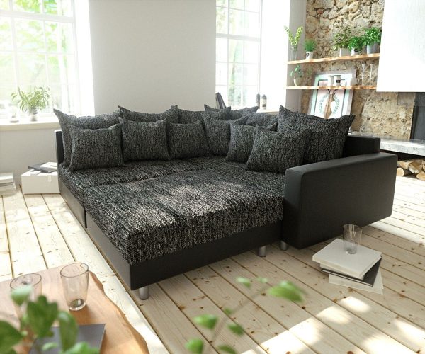 DELIFE Ecksofa Clovis Schwarz modular Hocker Armlehne Ottomane Rechts, Design Ecksofas, Couch Loft, Modulsofa, modular DELIFE Ecksofa Clovis Schwarz modular Hocker Armlehne Ottomane Rechts, Design Ecksofas, Couch Loft, Modulsofa, modular