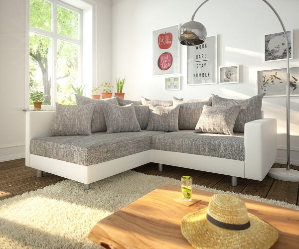 DELIFE Ecksofa Clovis Weiss Hellgrau Modulsofa Armlehne Ottomane Links, Design Ecksofas, Couch Loft, Modulsofa, modular DELIFE Ecksofa Clovis Weiss Hellgrau Modulsofa Armlehne Ottomane Links, Design Ecksofas, Couch Loft, Modulsofa, modular
