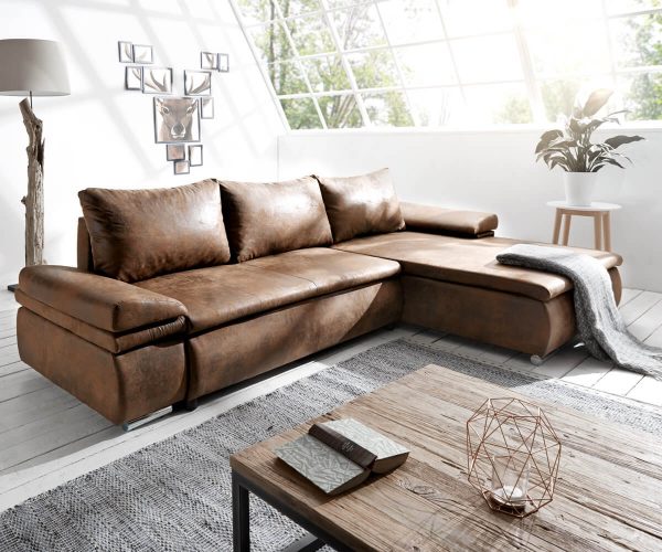 DELIFE Ecksofa Gitano 300x175 Braun Antik Optik Schlaffunktion, Ecksofas DELIFE Ecksofa Gitano 300x175 Braun Antik Optik Schlaffunktion, Ecksofas