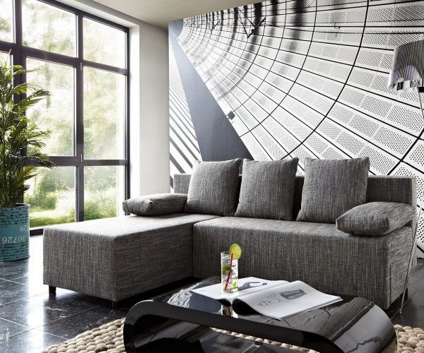 DELIFE Ecksofa Janelle 200x155 Grau mit Schlaffunktion variabel, Ecksofas DELIFE Ecksofa Janelle 200x155 Grau mit Schlaffunktion variabel, Ecksofas