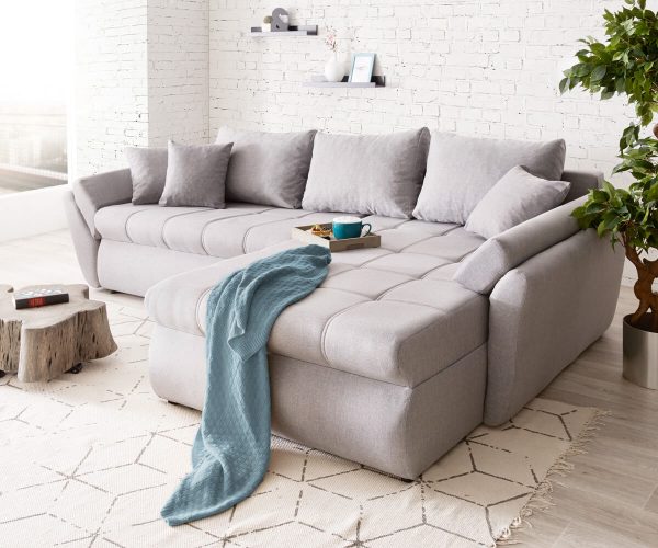 DELIFE Ecksofa Loana 275x185 Grau Ottomane variabel abgesteppt, Ecksofas DELIFE Ecksofa Loana 275x185 Grau Ottomane variabel abgesteppt, Ecksofas