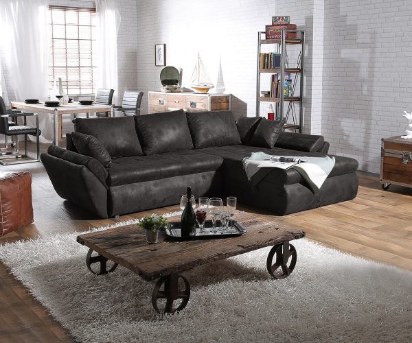 DELIFE Ecksofa Loana 275x185 cm Anthrazit Ottomane variabel, Ecksofas DELIFE Ecksofa Loana 275x185 cm Anthrazit Ottomane variabel, Ecksofas