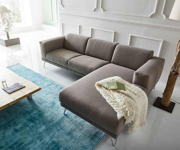 DELIFE Ecksofa Lordina 260x185 Grau Ottomane Rechts Premium, Ecksofas DELIFE Ecksofa Lordina 260x185 Grau Ottomane Rechts Premium, Ecksofas