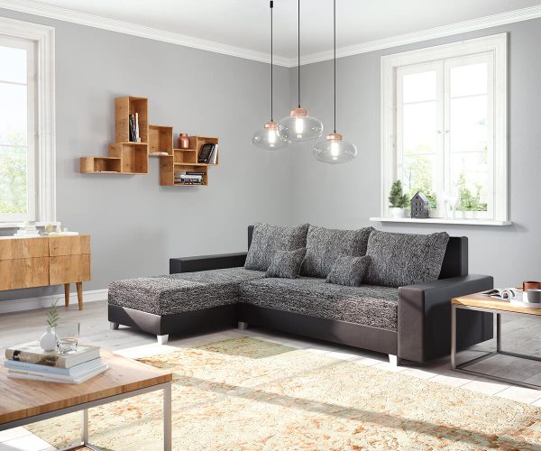 DELIFE Ecksofa Panama Schwarz Longchair variabel Modulsofa, Ecksofas DELIFE Ecksofa Panama Schwarz Longchair variabel Modulsofa, Ecksofas