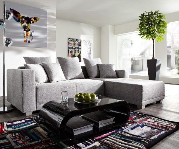 DELIFE Ecksofa Phlox 250x180 cm Hellgrau mit Schlaffunktion, Ecksofas DELIFE Ecksofa Phlox 250x180 cm Hellgrau mit Schlaffunktion, Ecksofas