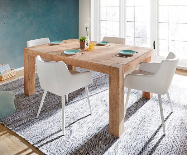 DELIFE Esstisch Akazie Stone 200x100 cm Beine durchgestossen, Esstische DELIFE Esstisch Akazie Stone 200x100 cm Beine durchgestossen, Esstische