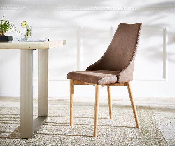 DELIFE Esszimmerstuhl Kolonia Braun bequeme Polsterung Beine Eiche, Esszimmerstühle DELIFE Esszimmerstuhl Kolonia Braun bequeme Polsterung Beine Eiche, Esszimmerstühle
