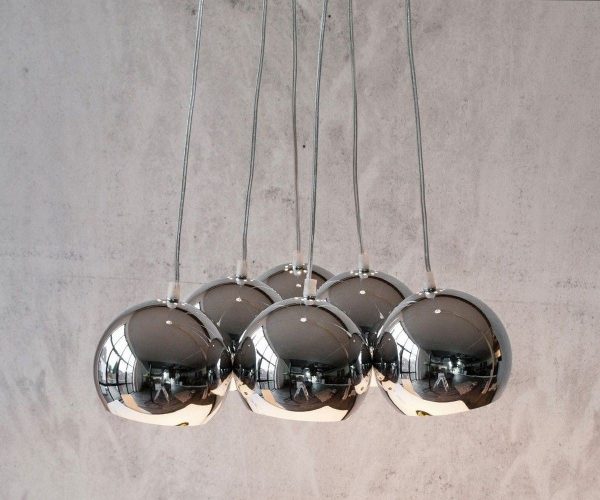 DELIFE Hängeleuchte Pentola 45 cm Chrom Silberfarben 6 Schirme, Hängeleuchten DELIFE Hängeleuchte Pentola 45 cm Chrom Silberfarben 6 Schirme, Hängeleuchten