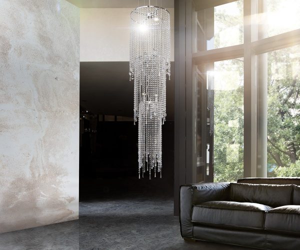 DELIFE Hängeleuchte Strass Fontain 46x350 Transparent, Hängeleuchten DELIFE Hängeleuchte Strass Fontain 46x350 Transparent, Hängeleuchten