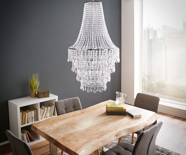 DELIFE Kronleuchter Royal Deluxe 60 cm Transparent, Hängeleuchten DELIFE Kronleuchter Royal Deluxe 60 cm Transparent, Hängeleuchten