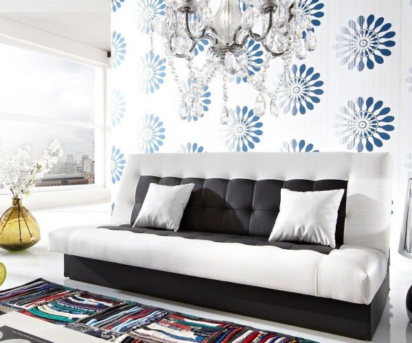 DELIFE Schlafsofa Bulgur 182x81 Schwarz Weiss Schlaffunktion, Schlafsofas DELIFE Schlafsofa Bulgur 182x81 Schwarz Weiss Schlaffunktion, Schlafsofas