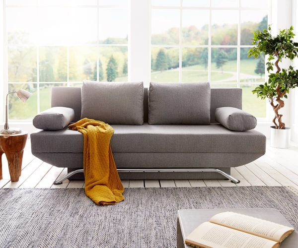 DELIFE Schlafsofa Cady 200x90 cm Grau Couch mit Schlaffunktion, Schlafsofas DELIFE Schlafsofa Cady 200x90 cm Grau Couch mit Schlaffunktion, Schlafsofas