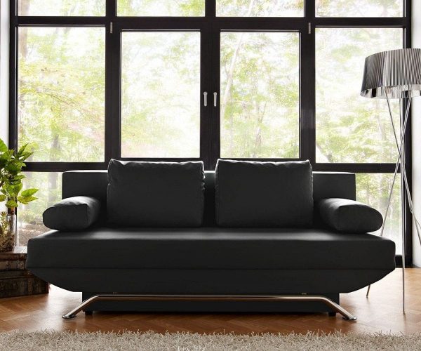 DELIFE Schlafsofa Cady 200x90 cm Schwarz mit Schlaffunktion, Schlafsofas DELIFE Schlafsofa Cady 200x90 cm Schwarz mit Schlaffunktion, Schlafsofas