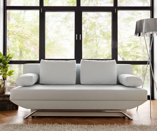 DELIFE Schlafsofa Cady 200x90 cm Weiss Couch mit Schlaffunktion, Schlafsofas DELIFE Schlafsofa Cady 200x90 cm Weiss Couch mit Schlaffunktion, Schlafsofas