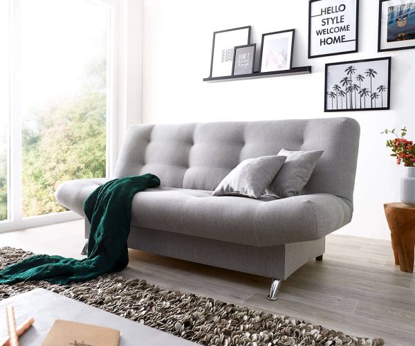 DELIFE Schlafsofa Viol 190x90 cm Grau Couch mit Bettkasten, Schlafsofas DELIFE Schlafsofa Viol 190x90 cm Grau Couch mit Bettkasten, Schlafsofas
