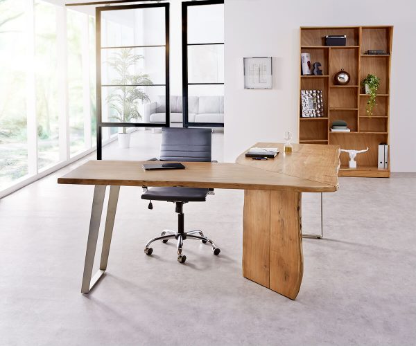 DELIFE Schreibtisch Live-Edge 180x180 Akazie Natur Gestell Silber Baumkante, Schreibtische, Baumkantenmöbel, Massivholzmöbel, Massivholz, Baumkante, Wolf Live Edge DELIFE Schreibtisch Live-Edge 180x180 Akazie Natur Gestell Silber Baumkante, Schreibtische, Baumkantenmöbel, Massivholzmöbel, Massivholz, Baumkante, Wolf Live Edge