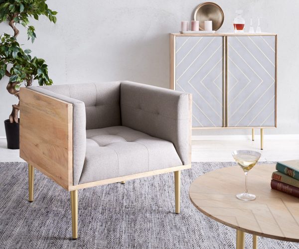 DELIFE Sessel Metropolitan 76x73 cm Grau Mango Natur abgesteppt, Relaxsessel DELIFE Sessel Metropolitan 76x73 cm Grau Mango Natur abgesteppt, Relaxsessel