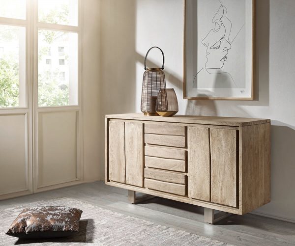 DELIFE Sideboard Live-Edge 147 cm Akazie Champagner 3 Schübe 2 Türen, Sideboards, Baumkantenmöbel, Massivholzmöbel, Massivholz, Baumkante, Wolf Live Edge DELIFE Sideboard Live-Edge 147 cm Akazie Champagner 3 Schübe 2 Türen, Sideboards, Baumkantenmöbel, Massivholzmöbel, Massivholz, Baumkante, Wolf Live Edge