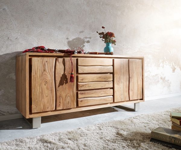 DELIFE Sideboard Live-Edge 147 cm Akazie Natur 3 Schübe 2 Türen, Sideboards, Baumkantenmöbel, Massivholzmöbel, Massivholz, Baumkante, Wolf Live Edge DELIFE Sideboard Live-Edge 147 cm Akazie Natur 3 Schübe 2 Türen, Sideboards, Baumkantenmöbel, Massivholzmöbel, Massivholz, Baumkante, Wolf Live Edge